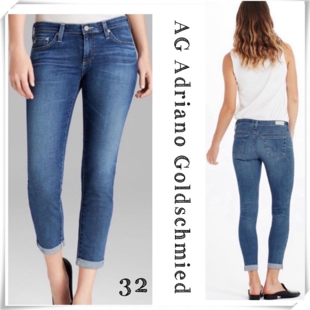 Ag Adriano Goldschmied The Stilt Cigarette Roll-up Jeans Size 32 #AG-29540
